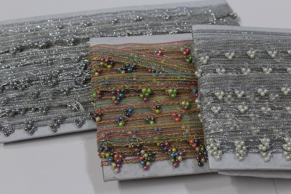 Glitter Multi Colour Moti Lace