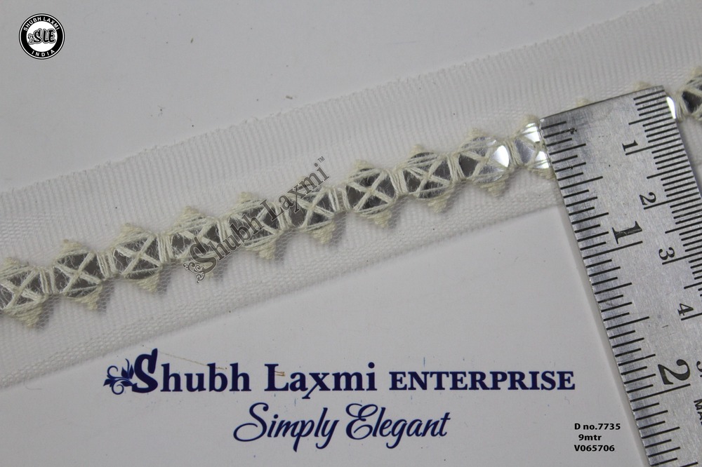 Off White Embroidery Sequence Lace