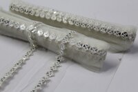 Off White Embroidery Sequence  Lace