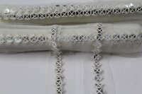 Off White Embroidery Sequence  Lace