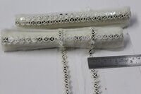 Off White Embroidery Sequence  Lace