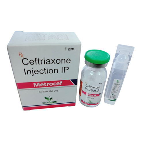 1g Ceftriaxone Injection IP - Liquid Injection, Suitable for Adults Under Prescription, Store in Cool & Dry Place