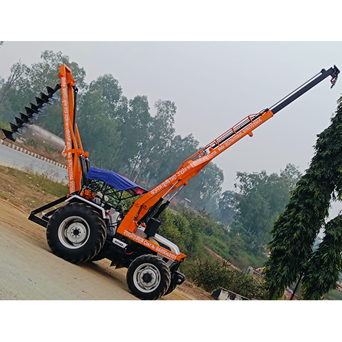 Tractor Crane Attachment Post Hole Digger 5 Jack Machine - Color: Orange