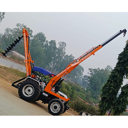 Tractor Crane Attachment Post Hole Digger 9 Jack Machine - Color: Blue