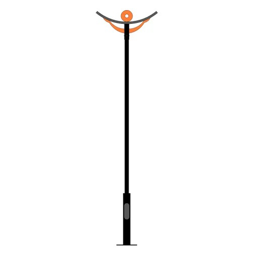 Metal Street Light Pole - Color: Black