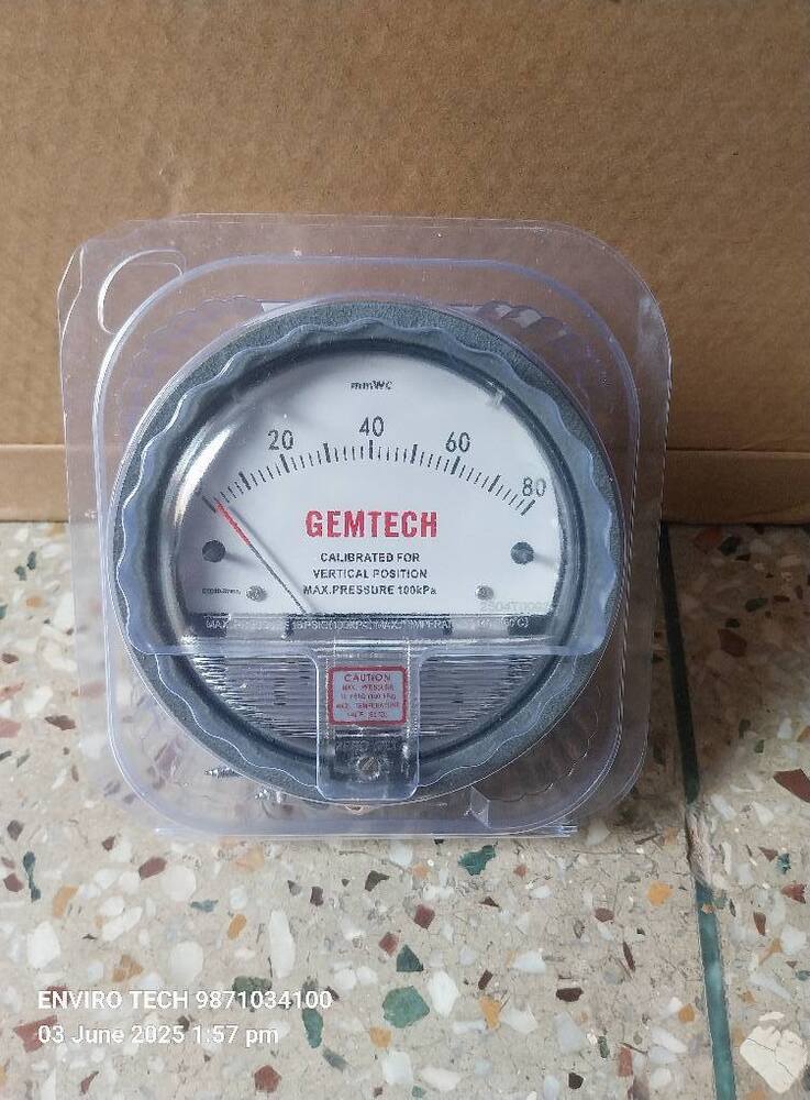 GEMTECH Differential Pressure Gauge Range 0-80 MM