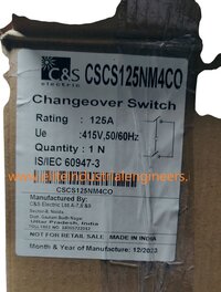 C&S CHANGE OVER SWITCH CSCS125NM4CO