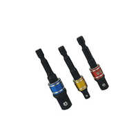 3 Pc Industrial Quality Impact Socket Adapter - Color: Black
