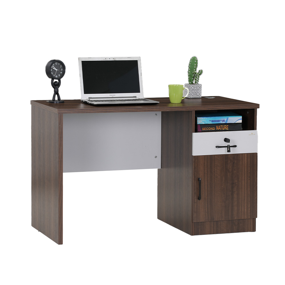 Royaloak Latina Italian Office Table 1.2m | Hdf | High Glossy Finish - Of7802-1.2 - Color: Brown/white