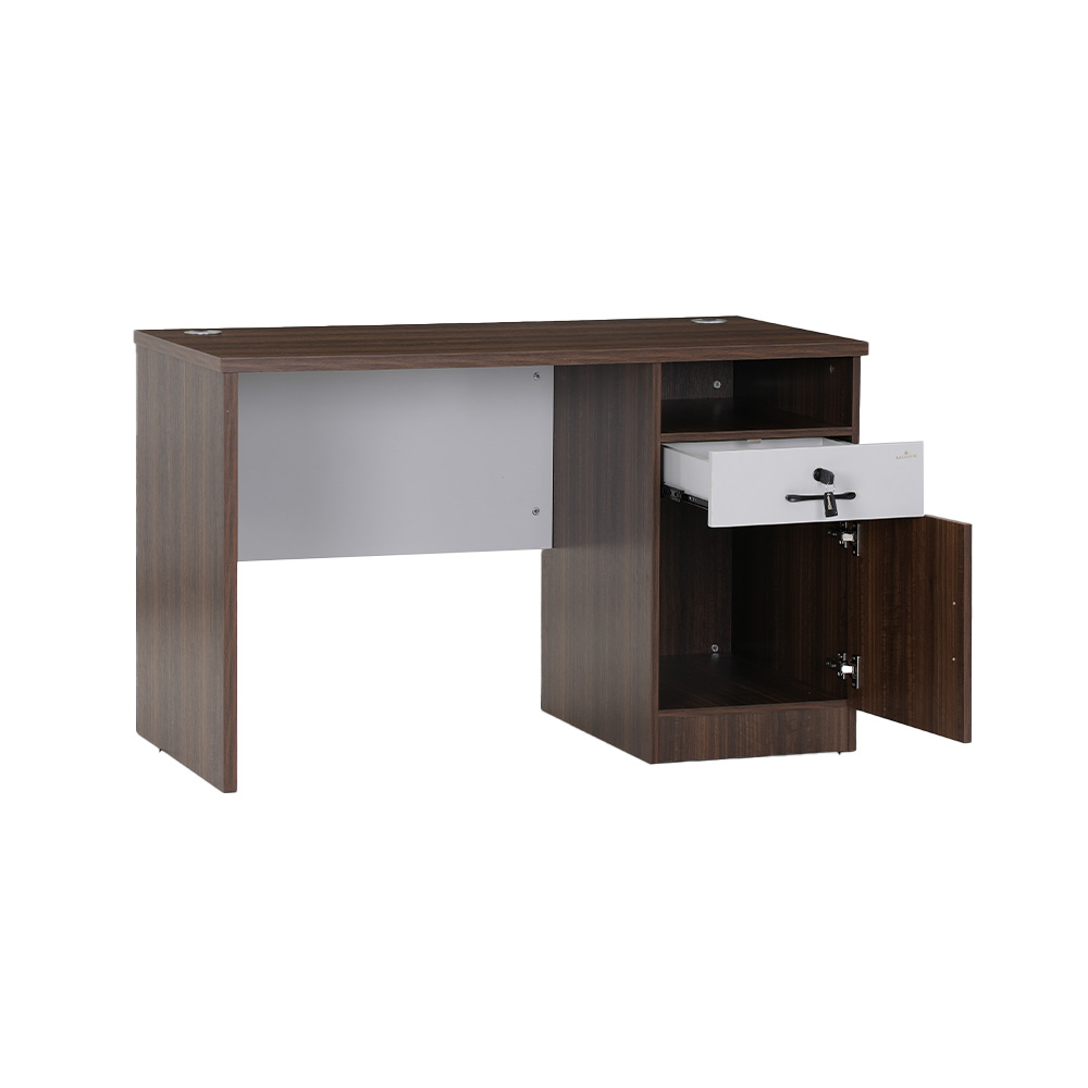 Royaloak Latina Italian Office Table 1.2m | Hdf | High Glossy Finish - Of7802-1.2 - Color: Brown/white