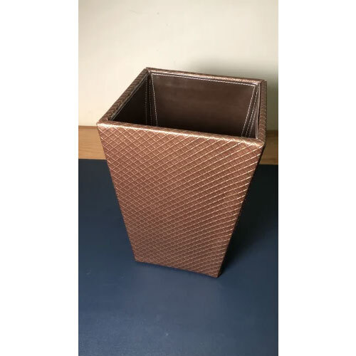 Pu Leather Dustbin 15L - Color: As Per Requirment