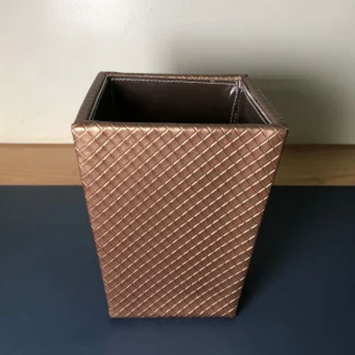 Pu Leather Dustbin 12L - Color: As Per Requirment