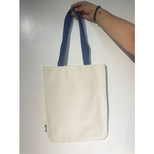 White Cotton Canvas Plain Shopping Bag