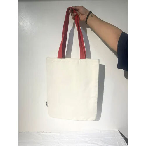 White Cotton Canvas Plain Shopping Bag