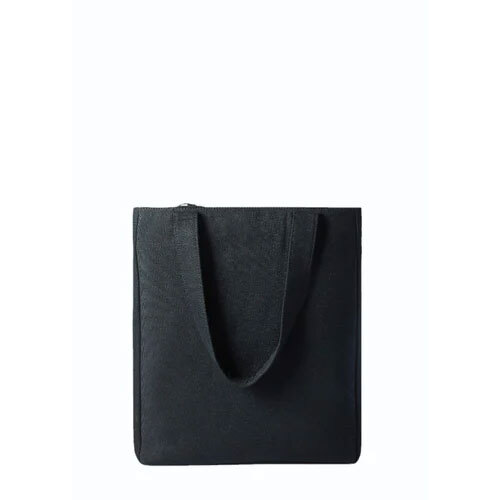Black Plain Canvas Shopping Bag