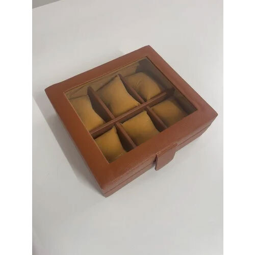 Brown PU Wooden Watch Box