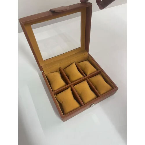 Brown PU Wooden Watch Box