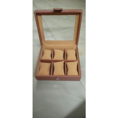Brown PU Wooden Watch Box