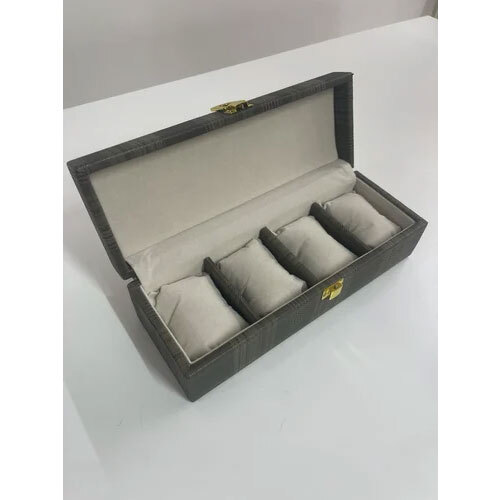 Grey PU Wooden Watch Box
