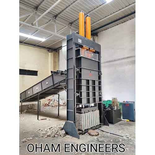 Single Box Double Cylinder Baler Machine - Color: Grey