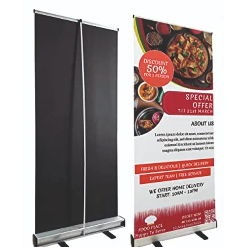 Wide Premium Black Roll Up Display Standee