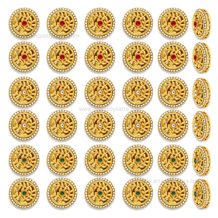 Meenakari Kundan Beads | Size : 19mm | Qty : 12pcs