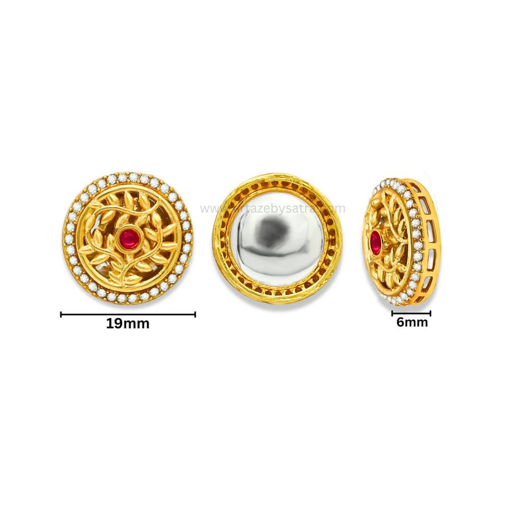 Meenakari Kundan Beads | Size : 19mm | Qty : 12pcs