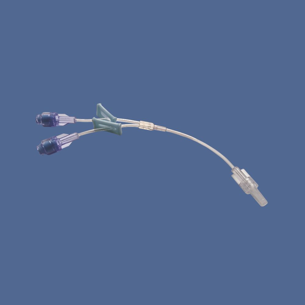 Two way PU extension set with two needle free valve