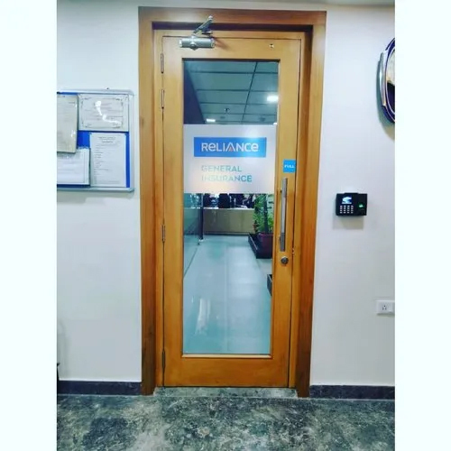 Wooden Glazed Fire Rated Door - Color: Brown