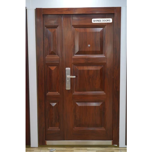 Modern Wood Finish Steel Door