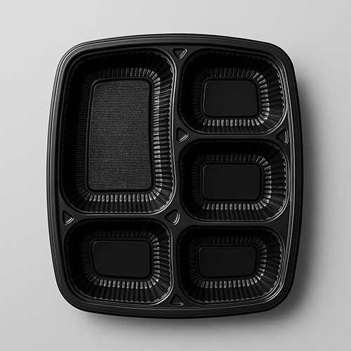 Black 5Cp Meal Tray - Feature: High Quality