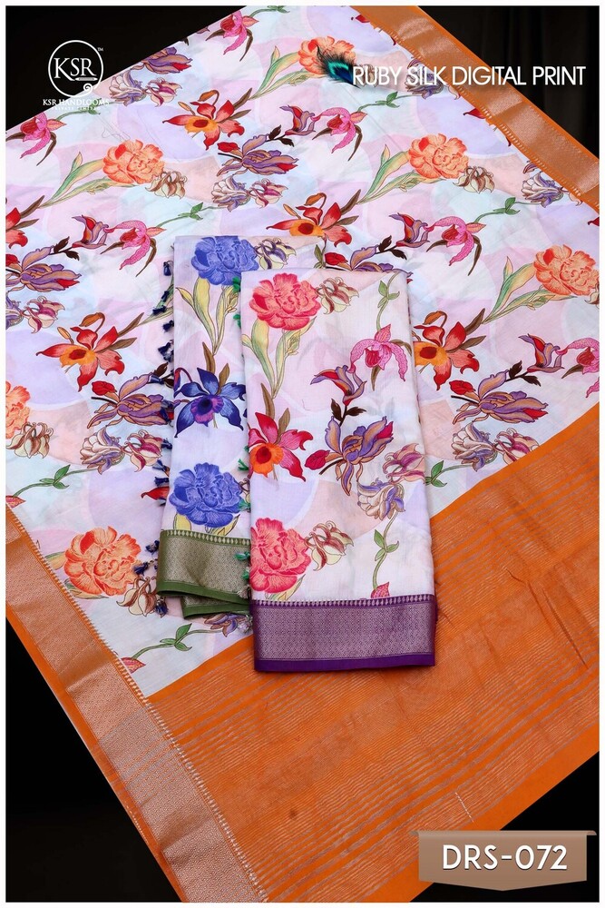 Ruby Silk Digital Printed Sarees