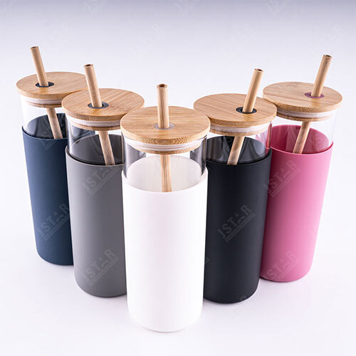 NE 101 Bamboo Lid Tumbler With Straw