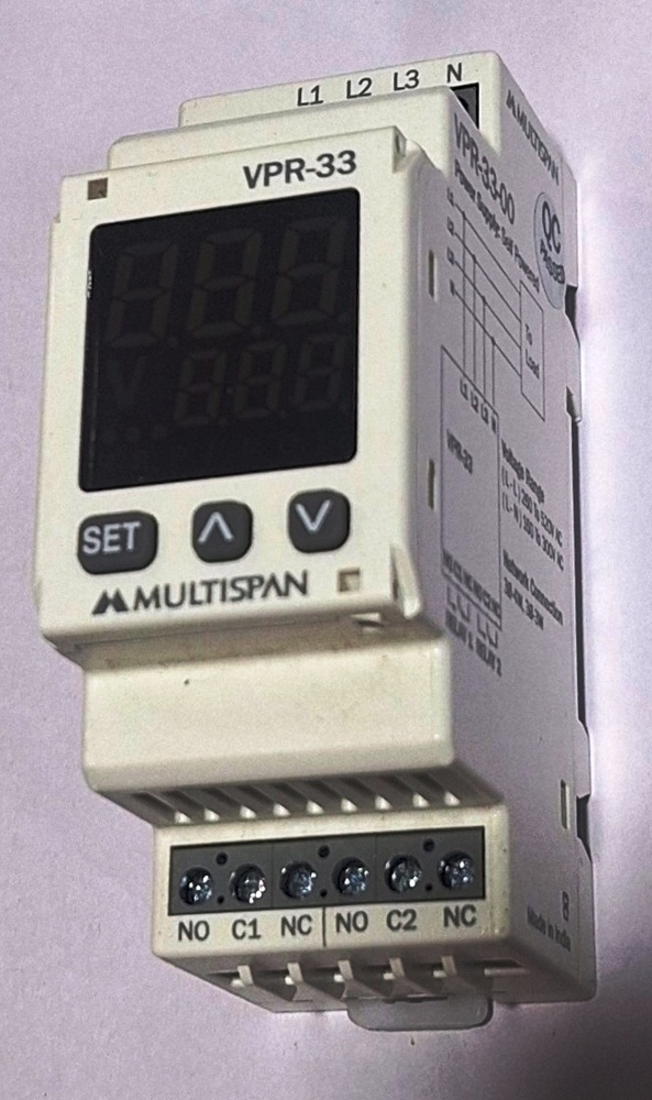 Multispan Vpr 33 00 - Voltage Input 303w/4w, Range 160v-300v Ac (L-n), 260-520v Ac (L-l), Self-powered, 2 Relay Output | Auxiliary Voltage Sensor