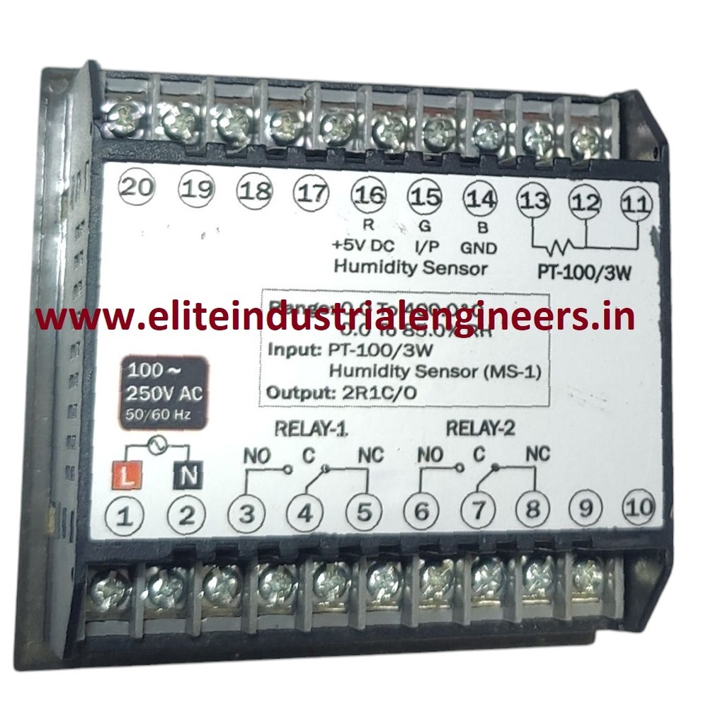 Multispan Mht1202 - Voltage: 100v-250v Ac (Smps) | Output: 2r1c/0, Sensor: Pt100/3w & Humidity Sensor (Rh-85), Range: 0 To 400â°c & 0 To 85% Rh