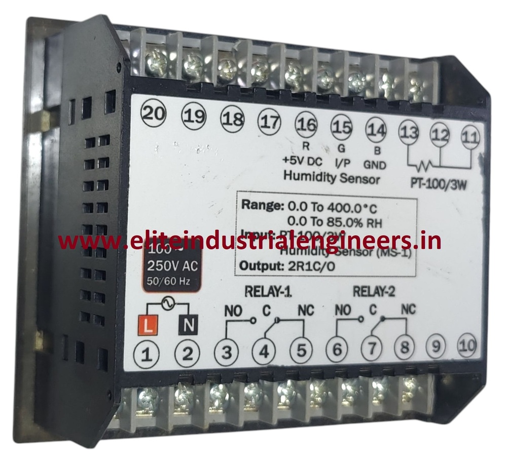 Multispan Mht1202 - Voltage: 100v-250v Ac (Smps) | Output: 2r1c/0, Sensor: Pt100/3w & Humidity Sensor (Rh-85), Range: 0 To 400â°c & 0 To 85% Rh