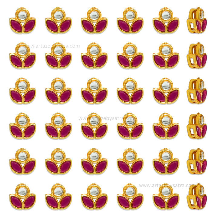 Meenakari Kundan Beads | Size : 11mm | Qty : 12pcs