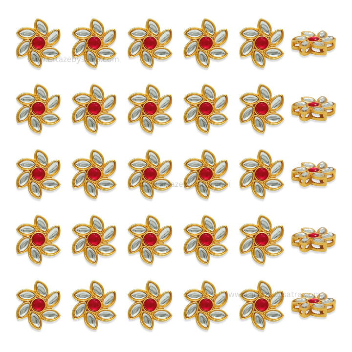 Meenakari Kundan Beads | Size : 18mm | Qty : 12pcs