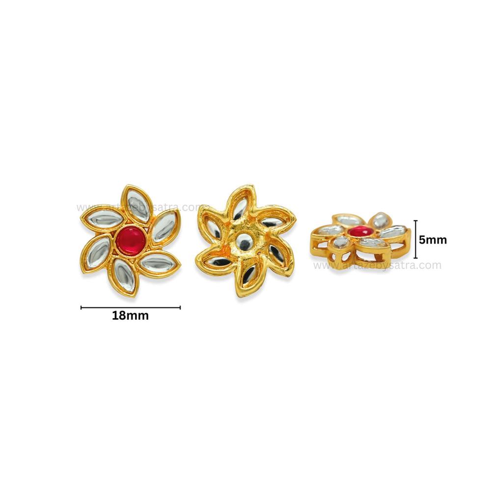 Meenakari Kundan Beads | Size : 18mm | Qty : 12pcs