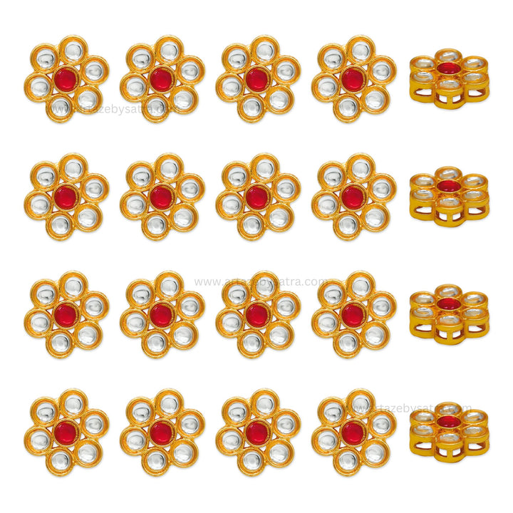 Meenakari Kundan Beads | Size : 18mm | Qty : 12pcs