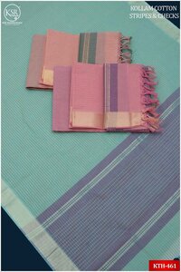 KOLLAM COTTON STRIPES SAREE