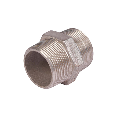 Hex Nipple - Metal Construction, High Rated Pressure, Silver Finish | Durable Pipe Fitting With Warranty
