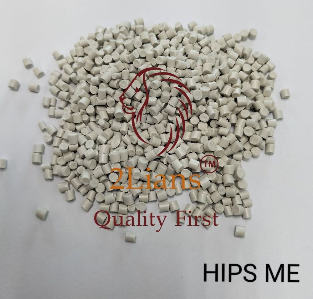 Hips Pellets White - Mfr: 5, Impact Notched: 8+ Kj/m2, Density: 1.04, Tensile Strength: 25 Mpa, Elongation: 45%, Rohs Compliant | Ideal For Recycling