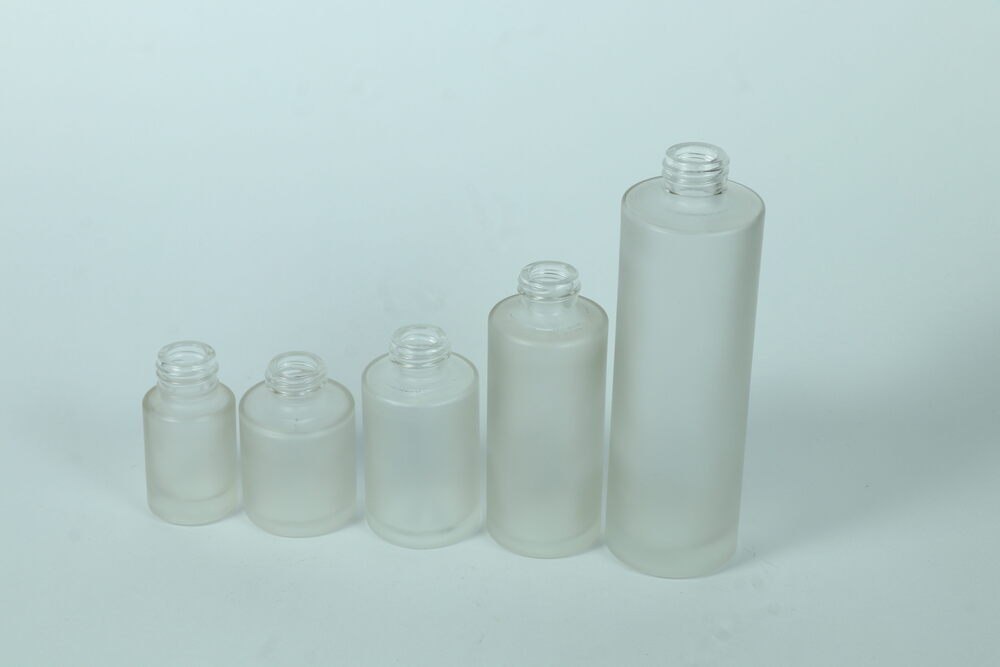 15ML TO 100ML CLEAR FROSTED GLASS FLAT SHOULDER BOTTLE