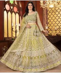 Pista Green Net Lehenga Choli