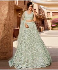 Pista Green Net Lehenga Choli