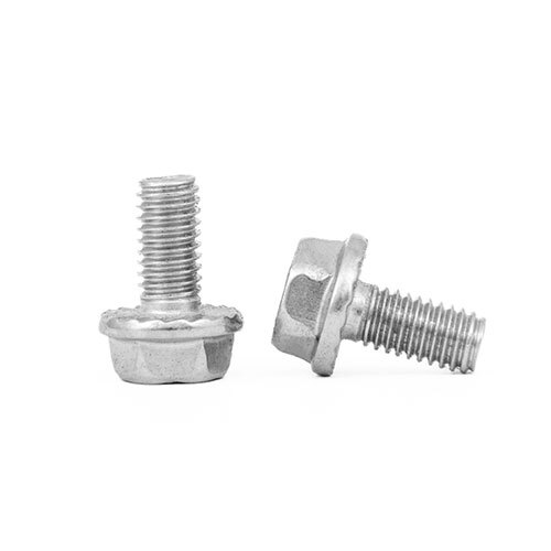 Flange Bolt With Phillips Punch Head Screw - Color: Silver