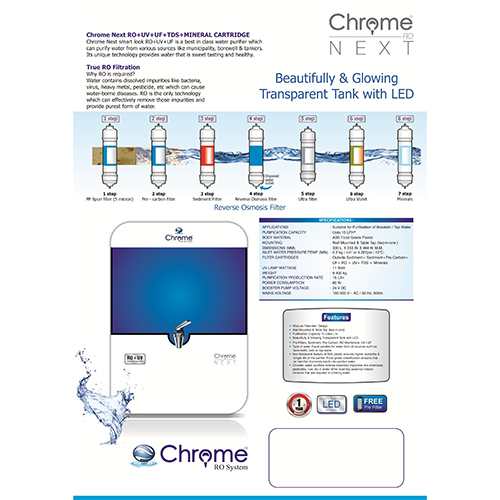 Chrome Next Water Softener And Purifier - Features: Good Quality