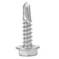 Hex Flange Head Self Drilling Screw - Stainless Steel, Standard Size, Silver | High Grade For Industrial Applications