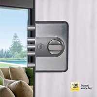 Cbd-cinco 500 Series 5 Dead Bolt Main Door Rim Lock, Knob Inside, Grey, With Dimple Keys - Color: Silver